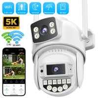 Caméra de surveillance extérieure avec détection humaine AI, caméras IP PTZ, interphone bidirectionnel, caméra de vidéosurveillance, 5GHz, WiFi, 4K, 8MP, objectif pour touristes, 10MP 1